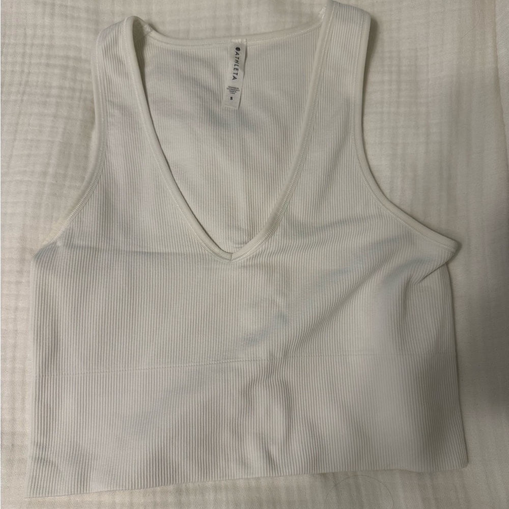Athleta Aurora Ribbed Tank Top - White